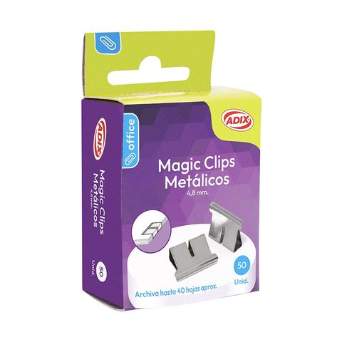 CLIPS MAGICOS ADIX METALICOS 4.8 MM CAJA DE 50 UNIDADES