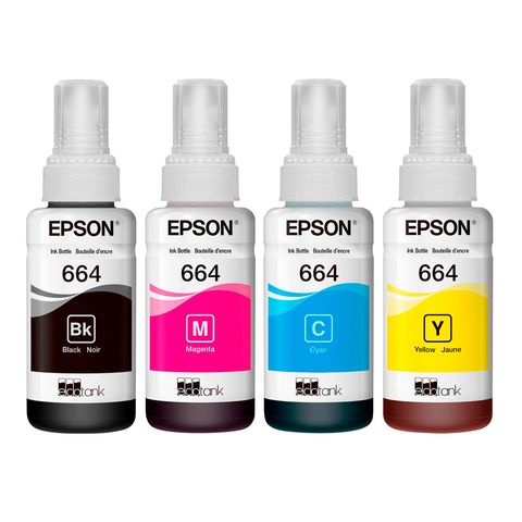 Botella de Tinta Epson T664120/220/320/420 Pack 4 Colores
