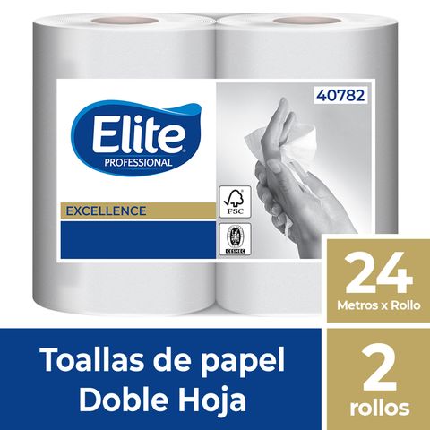 Toalla de Papel Elite 2 Rollos 200 m Doble Hoja
