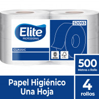 Papel Higiénico Elite Classic Hoja Simple 4 Rollos 500 m